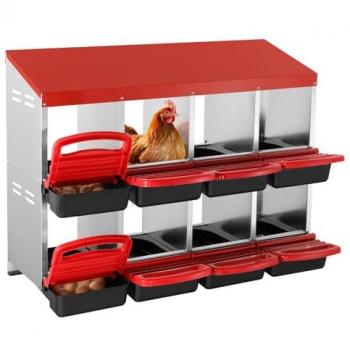 VEVOR 8-Compartment Corrosion-Resistant Chicken Nest Box with Inclined Design, Bottom Holes & Resting Platform