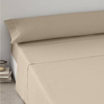 Juego de Sábanas 3 Piezas 100% Poliéster Suave y Liso Beige para Camas de 105 cm