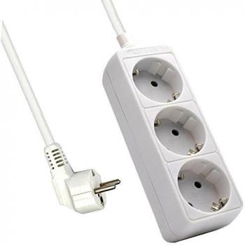 Ewent EW3958 Regleta con 3 Tomas, 3680 W, 250 V, Blanco, 1.5 m