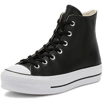 Converse Chuck Taylor All Star Lift Clean Platform Leather High-Top Sneakers - Black