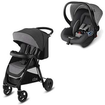 Cbx Travel System 2 en 1 - Cochecito Misu Air TS + silla para coche Shima, con cubierta para lluvia y adaptador para silla de coche, desde el nacimiento, Comfy Grey