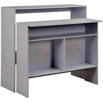 vidaXL Bar Table with 2 Table Tops White 130x40x120 cm