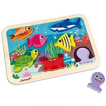 Janod - Chunky Puzzle de madera, Submarino
