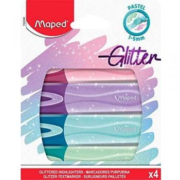 Maped Subrayadores de purpurina pastel