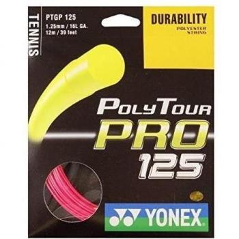 Yonex Saitenset Poly Tour Pro - Cordaje de raqueta de tenis, color rosa, talla 12 m