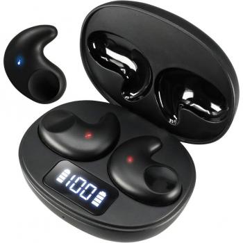Auriculares Bluetooth Inalámbricos para Dormir, Día y Noche, Automáticos, Larga Duración de Reproducción, Android, Color Negro