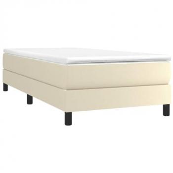Estructura de Cama Box Spring Crema 90x200 cm en Cuero Sintético
