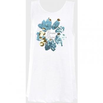 Camiseta de bebé niña manga corta con dibujo frontal color blanco