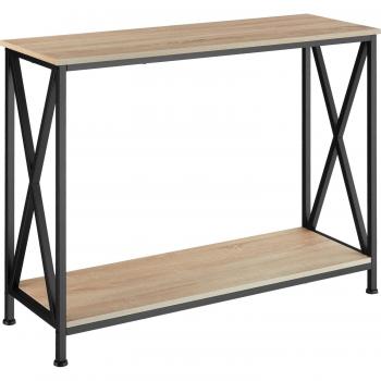Mesa Lateral Tacoma - Madera Industrial Ligera, Roble Sonoma con Estructura de Acero Sólido