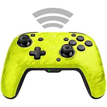PDP Faceoff Wireless Deluxe con Licencia Oficial Nintendo Switch, Normal, Camo Amarillo