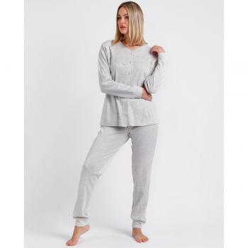 Pijama Abierto Manga Larga Winter Classic gris