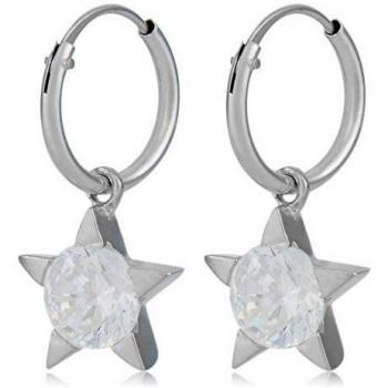 Córdoba Jewels | Pendientes en plata de ley 925 con zirconita con diseño Arito Estrella Zirconium