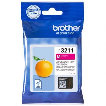 Brother LC-3211M Inkjet Cartridge, Magenta, Single Pack, Standard Yield, Includes 1 x Inkjet Cartridge, Brother Genuine Supplies