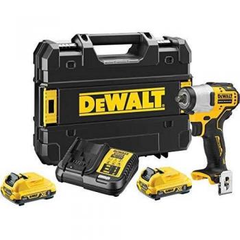 Llave de impacto inalámbrica DeWalt DCF902 12V XR Compacta Sin Escobillas 3/8 con 2 baterías de 2Ah y cargador