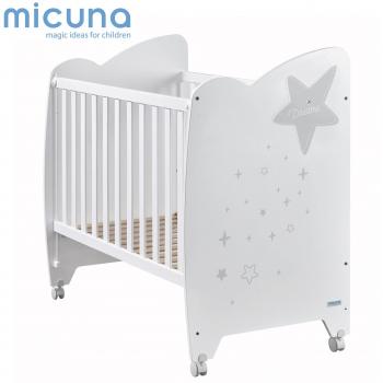 Micuna Estela - Cuna, unisex, color blanco y gris