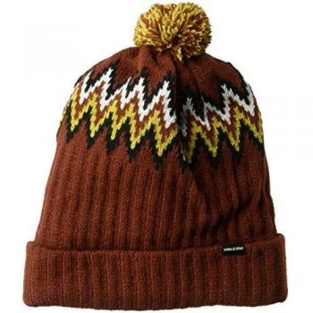Volcom Jump Stalker Roll Over Fit 2 in 1 Beanie Gorro para Clima Fro, Rojo Quemado, Taille Unique para Hombre