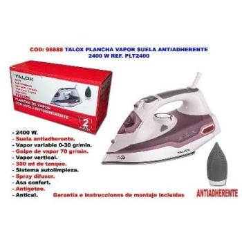 Plancha de vapor Talox 2400W con suela antiadherente