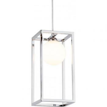 Lámpara colgante industrial y retro Daisy Chrome 1 luz con pantalla de vidrio, G9