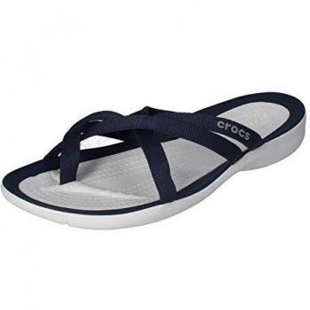 Crocs Swiftwater Webbing Flip W, Zapatos de Playa y Piscina Mujer, Negro