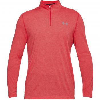 Under Armour Threadborne Fitted 1/4 Zip Camiseta de Manga Larga, Hombre, Rojo