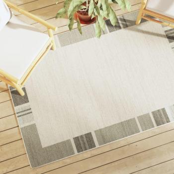 Alfombra interior exterior antideslizante pelo corto 120x180 cm Color Hoja, Geométrico, Borde, Alfombra de Piso para Sala de Estar Dormitorio Habitación Salón