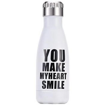 longda - vacío aislado botella de agua de acero inoxidable, 300 ml, botellas de cola forma y # xFF0 C; Perfecto para deportes al aire libre Camping senderismo ciclismo, White1