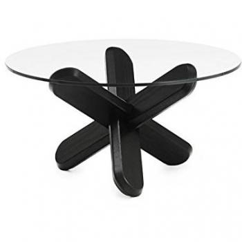 Normann Ding Table Black Smoked Glass - Klart glas