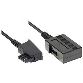 Cable Telefónico Alcasa TAE-F 10m Negro con Conectores Macho y Hembra