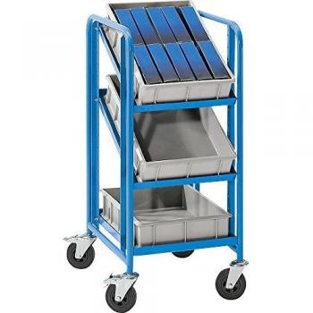 Carro con pisos Eurokraft Pro 968324 con 3 eurocajas, dimensiones L x A x H 485 x 620 x 1100 mm