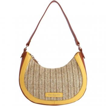 Bolso de hombro Abi amarillo con cremallera