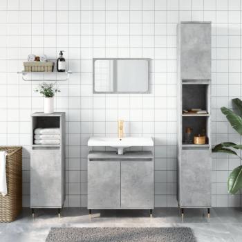 Mueble de baño gris hormigón 58x33x60cm madera multicapa Vidaxl