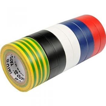 Cinta adhesiva YATO YT-8173 - Cinta de aislamiento eléctrico de PVC mate, 0.13mm de grosor, 19mm de ancho, 20m de longitud, apta para uso en interior y exterior