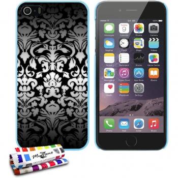 Muzzano Le Pearls-Carcasa rígida con diseño de cenefa barroca, incluye lápiz capacitivo y gamuza para iPhone 5S