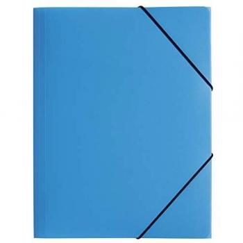 Carpeta Gummizug A4, 3 Klappen, PP Translúcido, Color Azul Claro