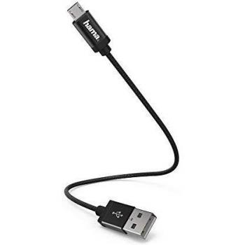 Cable de carga y sincronización Micro USB 0.2m Negro