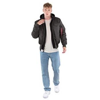 Alpha Industries Men's MA-1 D-Tec Bomber Jacket, Black Olive, 3XL