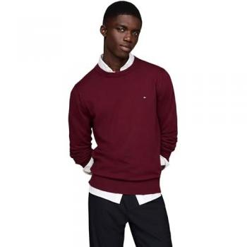 Tommy Hilfiger Men's Cashmere Blend Crew Neck Pullover - Dark Red - XXL