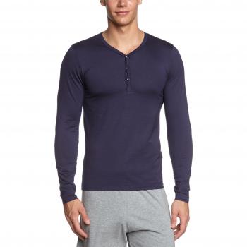 Skiny - Camiseta de pijama de manga larga para hombre, talla M, color azul