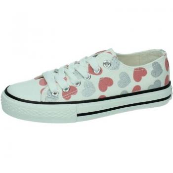 Zapatillas deportivas para niña CONGUITOS en color blanco con diseño de corazones