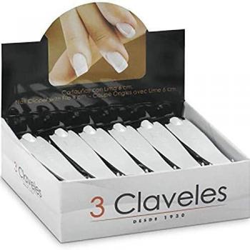 Cortaúñas Cromado de 6cm con Lima, Pack de 12 Unidades - 3 Claveles