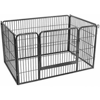 Jaula para Perros de Metal con Una Puerta - 122x80x70 cm, Apta para Interior y Exterior, Negro; Valla para mascotas plegable, Parque para mascotas, Jaula para perros, Paneles de alambre