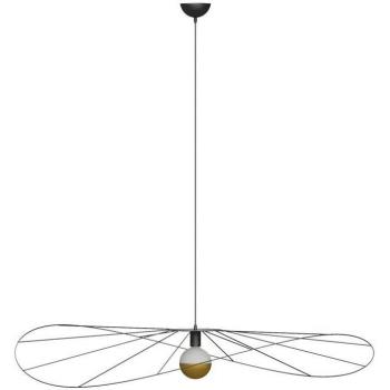 Lámpara de Techo Colgante Eskola, Acero Negro, Casquillo E27, 70cm Diámetro, Cable Ajustable hasta 150cm