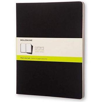 Moleskine Cahier - Diario liso extragrande, papel de estraza, negro