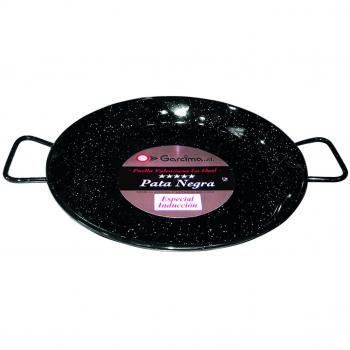 La Ideal Esmaltada Paellera Pata Negra Inducción, Negro, 42 cm