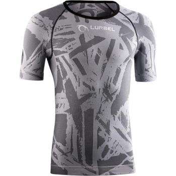 Camiseta de running unisex Lurbel Spirit Blur manga corta gris hielo - Talla L