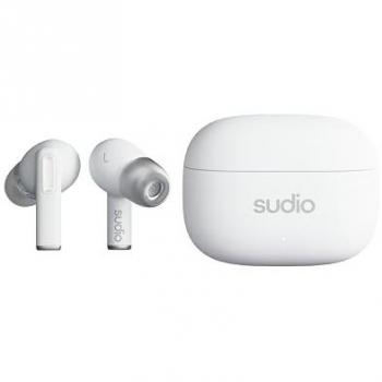 Auriculares inalámbricos Sudio A1 Pro TWS Blanco, Bluetooth 5.0, sonido de alta fidelidad, diseño ergonómico, resistencia al agua IPX4, hasta 25 horas de reproducción con estuche de carga,