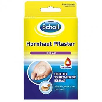 Parche para Callos Scholl, Set de 8 unidades (4 parches activos y 4 parches de protección) para la eliminación de durezas en los pies