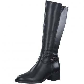 Botas de mujer Tamaris 1-25537-41, negras, con caña XS y ajuste elástico