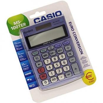 CASIO MS-100TER - Calculadora básica, 30.7 x 103 x 145 mm, azul