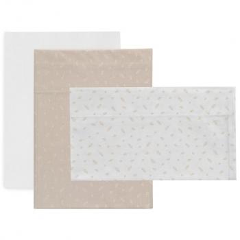 Sábana Cuna 3 Piezas Fresco Beige 120x180x1 cm de Cambrass